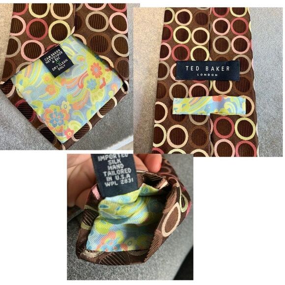 Ted Baker London Silk Brown Circle Tie - Picture 2 of 3